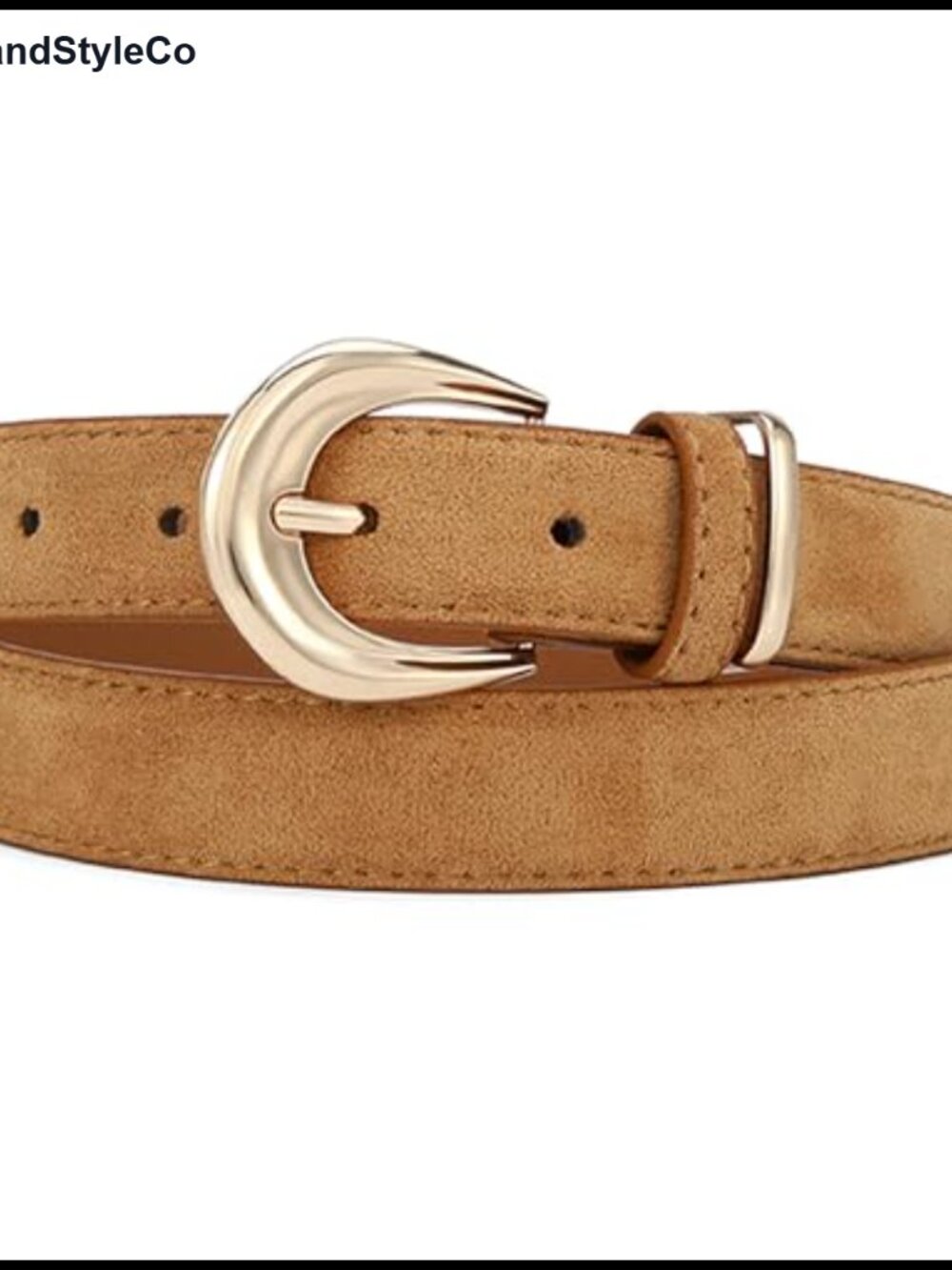 Faux Suede Belt for Women with Gold Buckle Casual Elegant Waist Belt